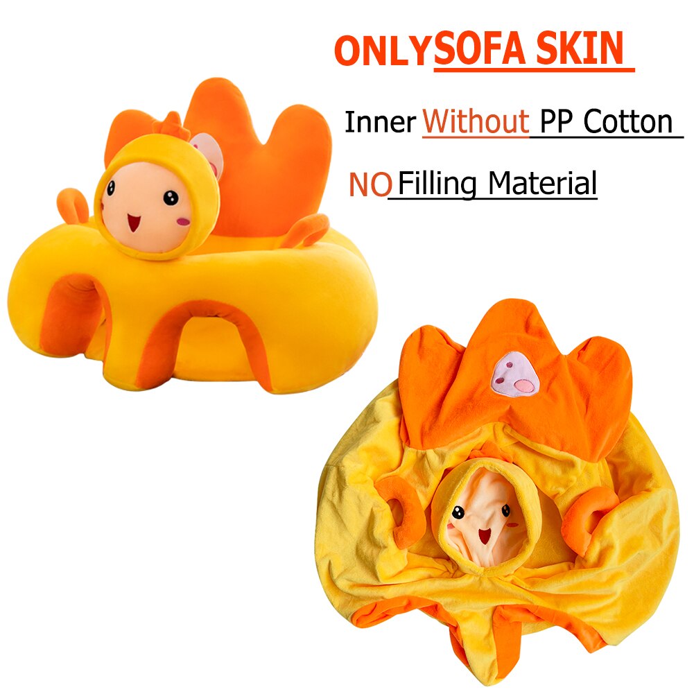 Alleen Cover Leuke Cartoon Baby Sofa Cover Leren Zitten Seat Feeding Stoel Case Kids Sofa Huid Zuigeling Babyzitje zonder Katoen: 2