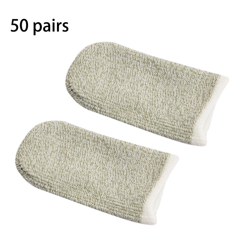 50 Pair Sweat-Proof Knitted Fabric Finger Cover Game Touch Screen Thumb Game Pad Finger Sleeves for Gaming Accessories Kit