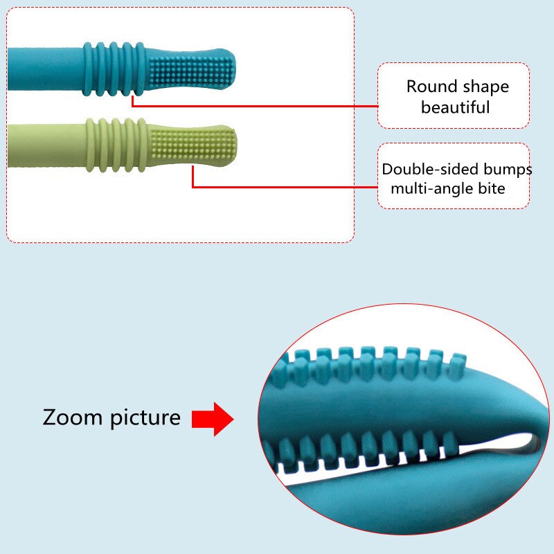 1 pz molari massaggiagengive giocattoli sicuri Toddle dentizione paglia Silicone masticare cura dentale spazzolino regalo madre forniture per bambini