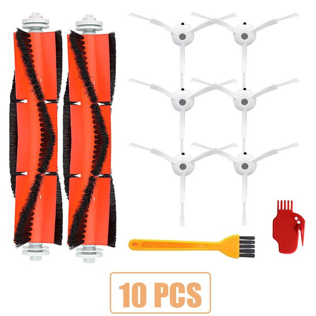 Kits d'accessoires pour xiaomi Roborock S50 S51 E25 S5 E20 C10 Roborock Robot pièces d'aspirateur filtre brosse latérale rouleau brosse: Vert clair