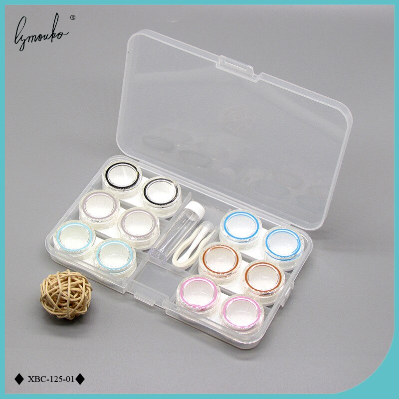 Lymouko Praktische Transparante Sets Met 6 Stuks Dubbele Doos Contact Lens Case Lekvrij Container Lenzen Box Voor Display Box