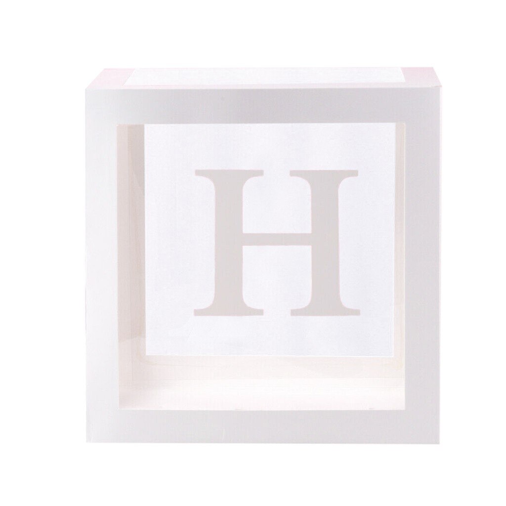 Lettre A-Z Cube Transparent coffrets enfant anniversaire bébé douche fête décoration emballage buffalo plaid emballage boîte: H