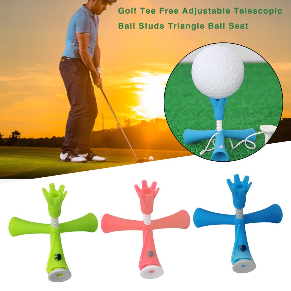 Té de Golf de Golf Golf Triangle Té de Fourche Réglable Télescopique Té de Golf Ballon D'entraînement Té de Golf Porte-Balle Tees De Golf En Plein Air Té