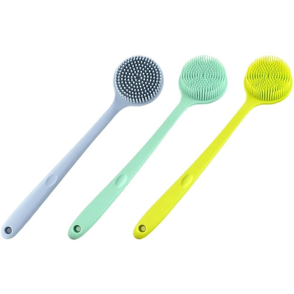 Multifunctional Silicone Bath Brush With Long Handle Long Handle Shower Body Scrub Brush Single-sided Back Rubbing For Bathing