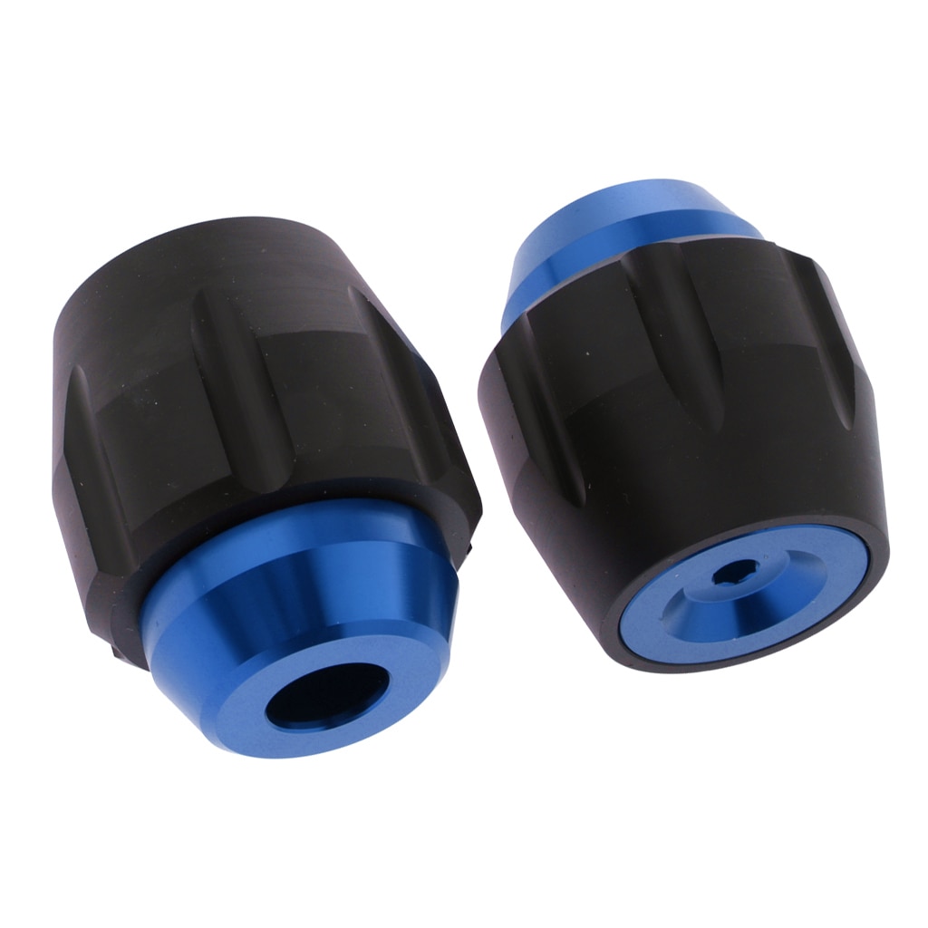 Patins de capuchon de curseur de moto de curseurs de protecteur de choc de fourche d'essieu avant pour la roue de jante avant de motos (bleu)