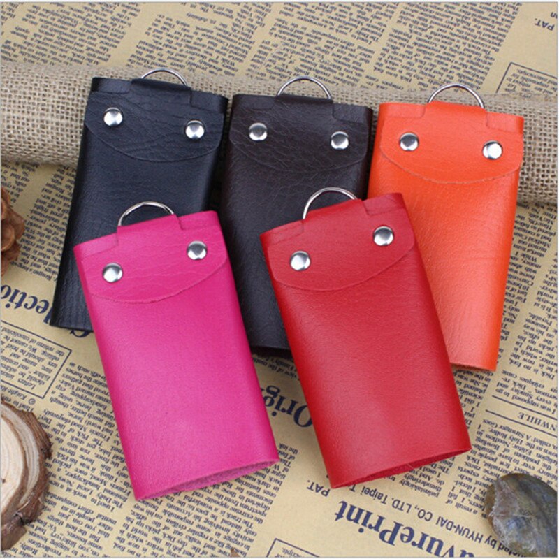 Sleutelhanger organizer leren gesp sleutel portemonnee auto sleutelhanger dames heren sleuteletui huishoudster houders organizer sleuteltas