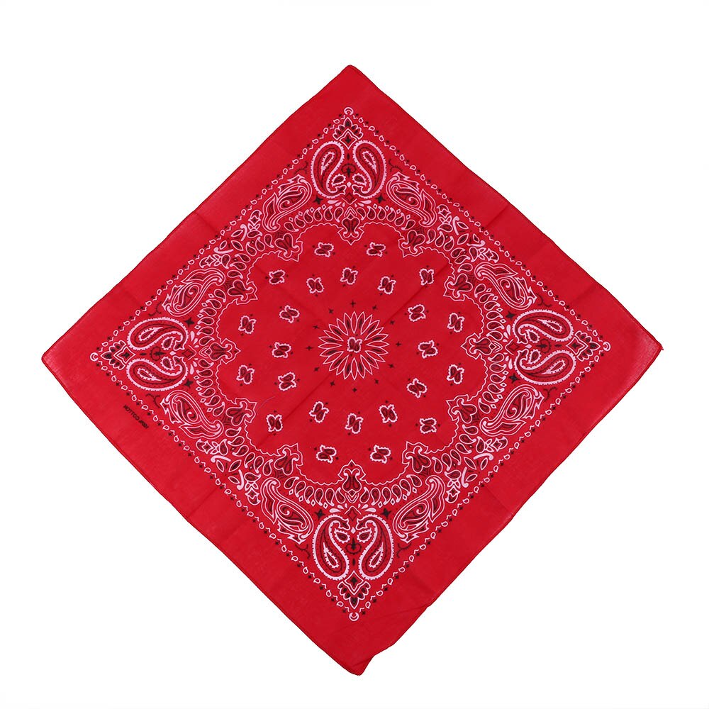 Unisex hip hop svart bandana huvudbonad hårband hals halsduk handled omslag fyrkantiga halsdukar tryck näsduk: Röd