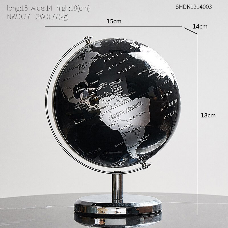 1Pc Decor Accessoires Retro Wereldbol Moderne Leren World Map Globe Studie Bureau Decor Globe: E
