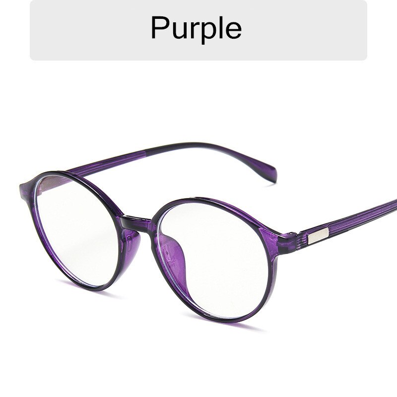 Vintage ronde bril dames merk brilmontuur klassiek blauw licht computer plastic heldere lens bril transparant: Paars