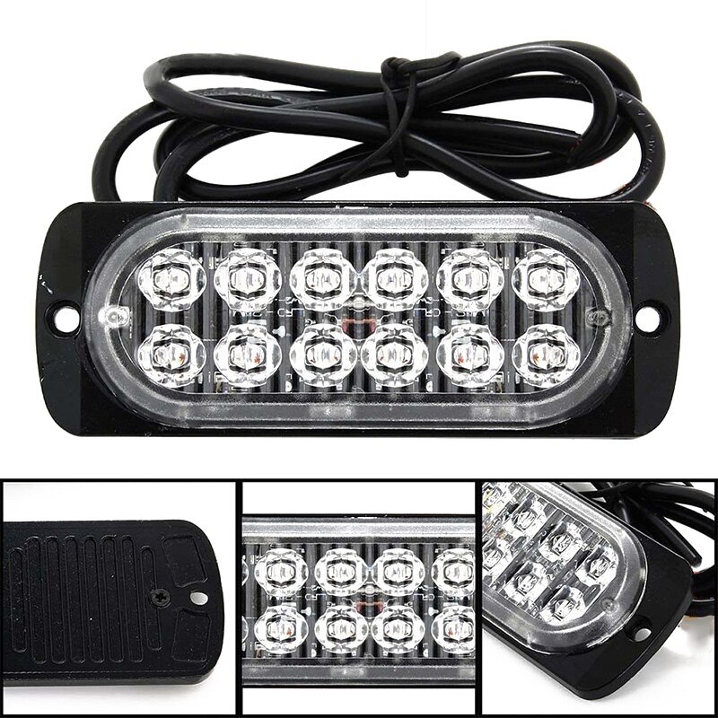 Luz roja antiniebla Universal para remolque de coche y camión, 12LED, 12V de CC a 24V, 36W
