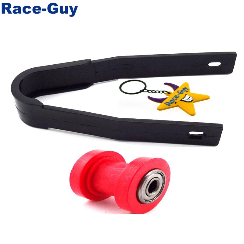 8mm &amp;10mm Chain Roller Pulley Tensioner + Black Chain Slider Rear Swingarm Guard For Dirt Motor Trail Bike Motorcycle Motocross: 10mm Red
