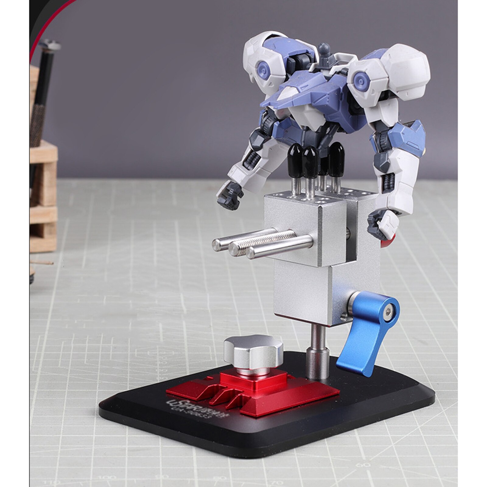 Aluminum Machine Model Building Tool 2-in-1 Vise Holder Work Station for Gundam Model Bench Vice Craft Carving DIY