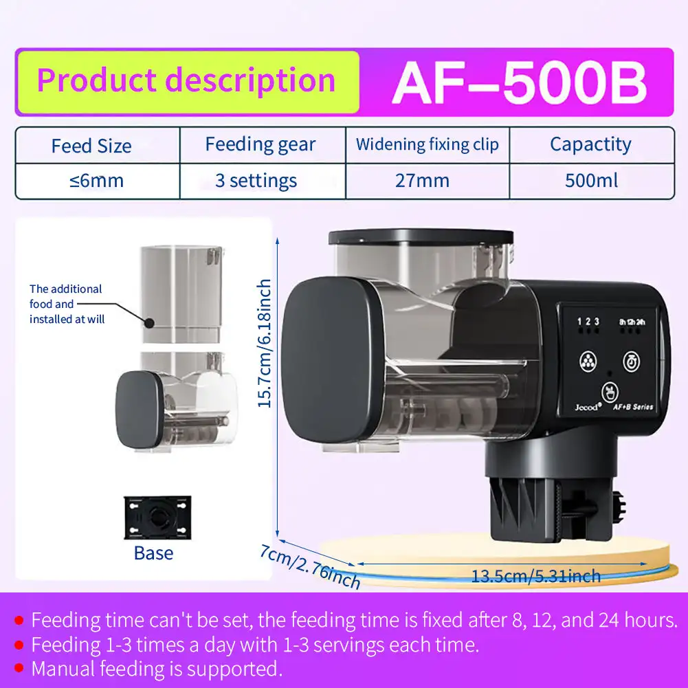Jebao jecod neues Aquarium Aquarium Feeder intelligente automatische Feeder digitale Timing WiFi drahtlose Fernbedienung Fisch fütterung: Black