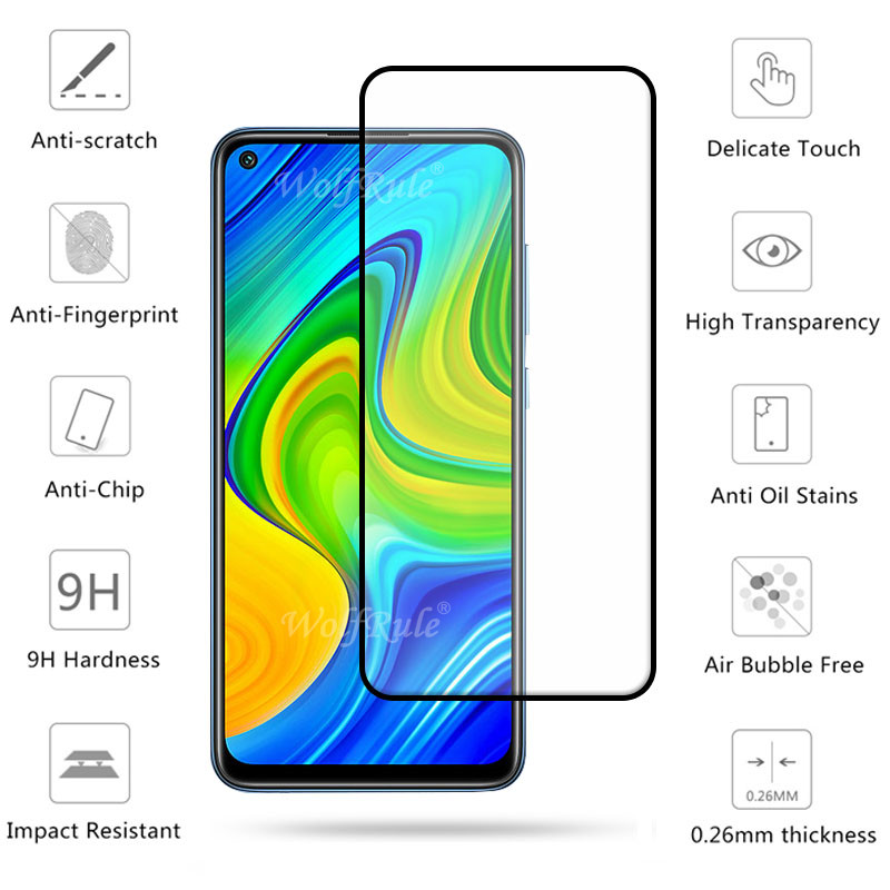 Cristal templado para Xiaomi Redmi Note 9 Pro 9S Redmi 9C NFC, Protector de pantalla de cobertura completa, película de lente Redmi Note 9 Pro