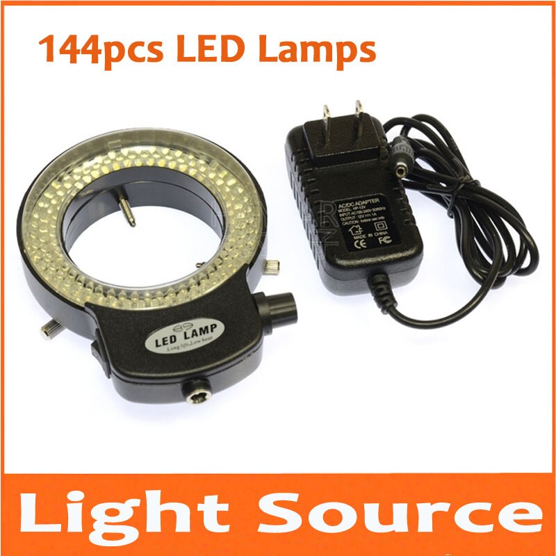 144pcs LED lamps Illuminated Adjuatable Industrial Camera Lens Biological Stereo Microscope Ring Lamp Light Source 90V-240V