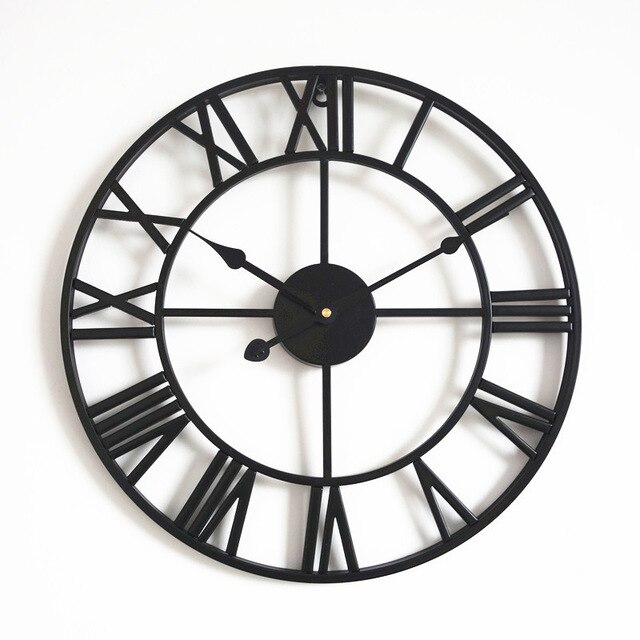 Reloj de pared de estilo nórdico de Metal grande, 40cm, para el hogar, dormitorio, arte del hierro, decoración del hogar: as Picture 6
