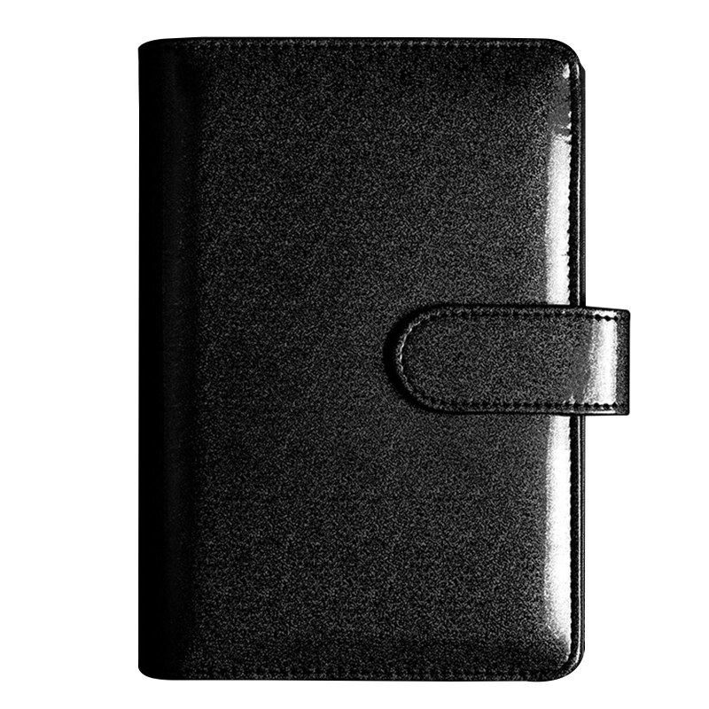 57EC 6-Ring Binder Notebook Paper Cover A5 Imulation Leather Cover School Stationery: black