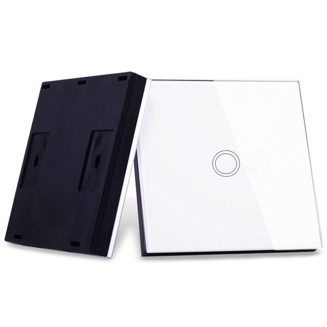 Eu Standard Double Control Switch Wireless Remote Control Transmitter 433 Mhz Glass Panel Switch Shape For Wall Light: 1 gang W transmitter