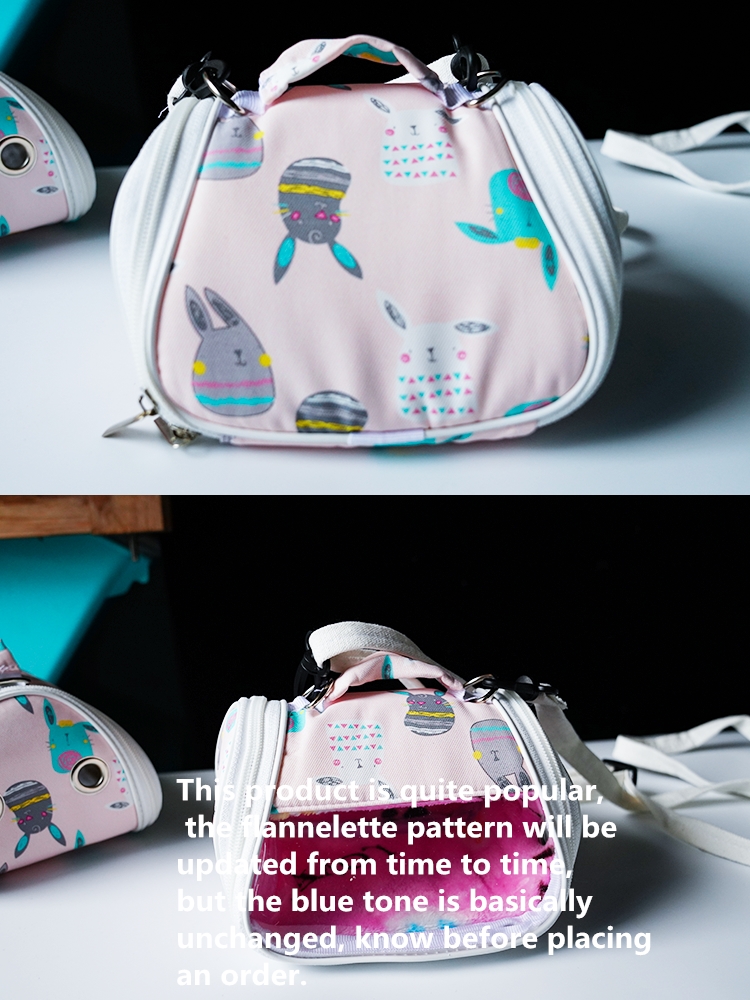 Portable Bird Cage Parrot Carrier Bag Transparent Vine Hamster Lizard Backpack Sugar Glider House for Small Pet Outdoor Travel: Pink coral fleece / S 16X16XH12.5CM