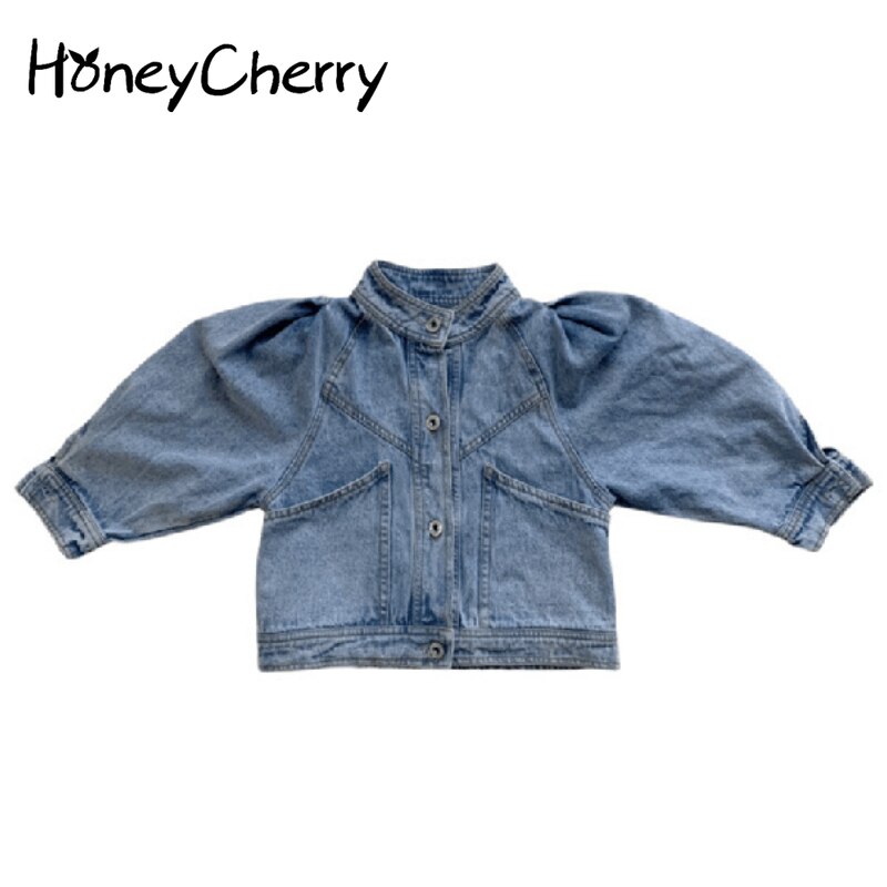 HoneyCherry Girls Spring Denim Jacket 2022 Spring Girls Retro Denim Short Top Jacket Clothes for teenagers