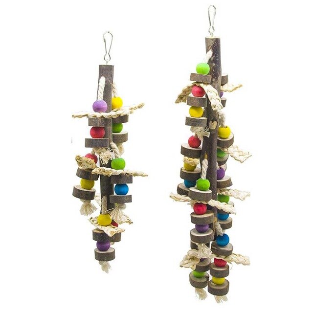 Vogel Papegaai Speelgoed Vogels Swing Speelgoed Huisdier Vogel Accessoires Houten Kralen Bananen Appels Bossen Voor Budgie Lovebirds Conures Vogels Speelgoed: style 12