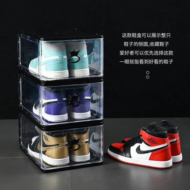 PP plastic transparent shoe box, increase and thicken high-top basketball shoe storage box, sports shoes dustproof shoe box