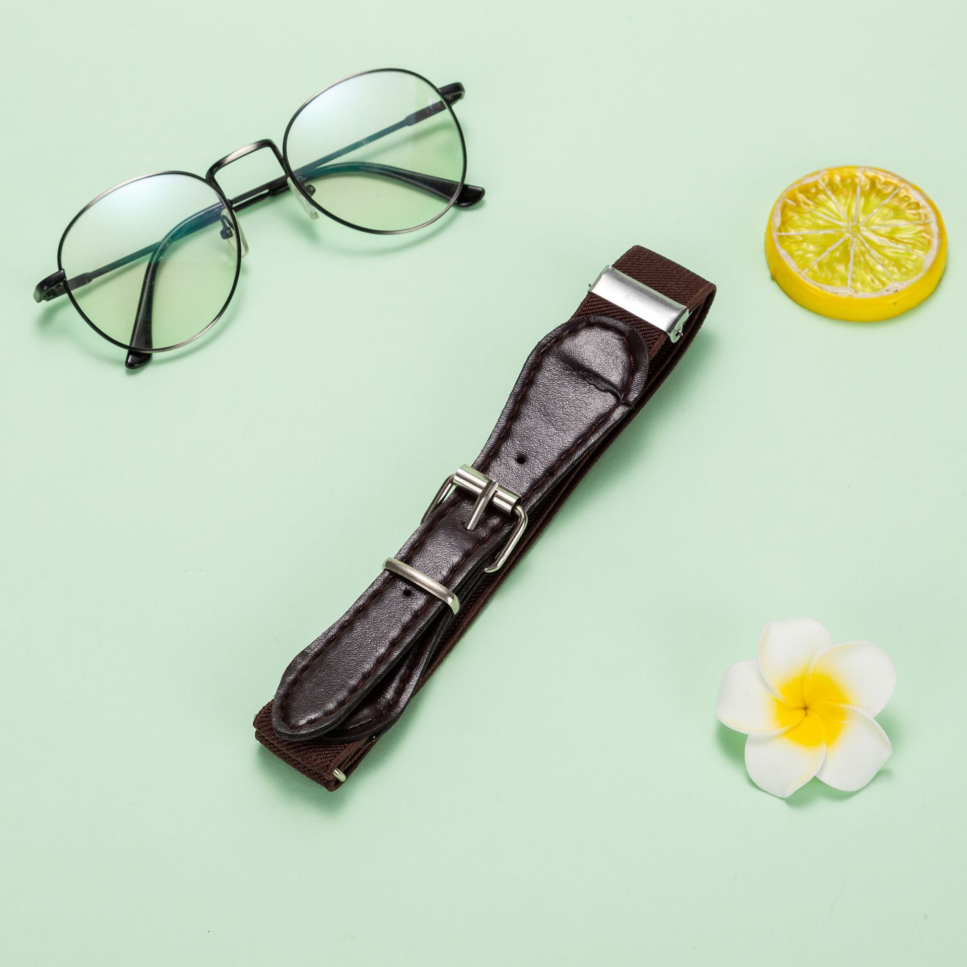 Mode kinderen candy riem meisjes/jongens elastische riem kinderen Pu lederen wit/rode riem riemen: coffee