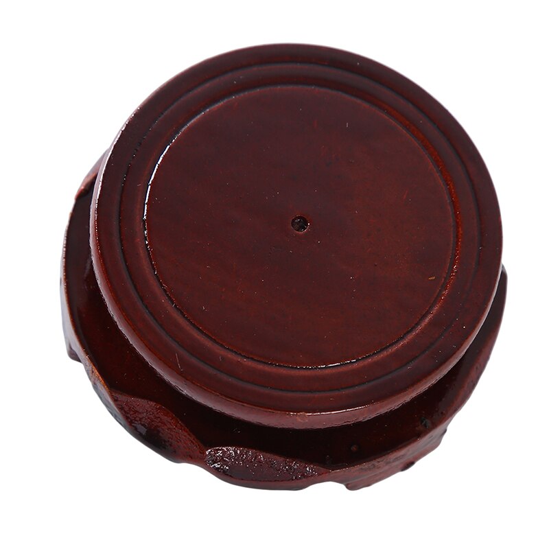 Base giratoria de madera para acuario, florero redondo de cerámica, Base de piedra, tetera, marco de madera, soporte para decoración del hogar, 1 ud.: 6cm