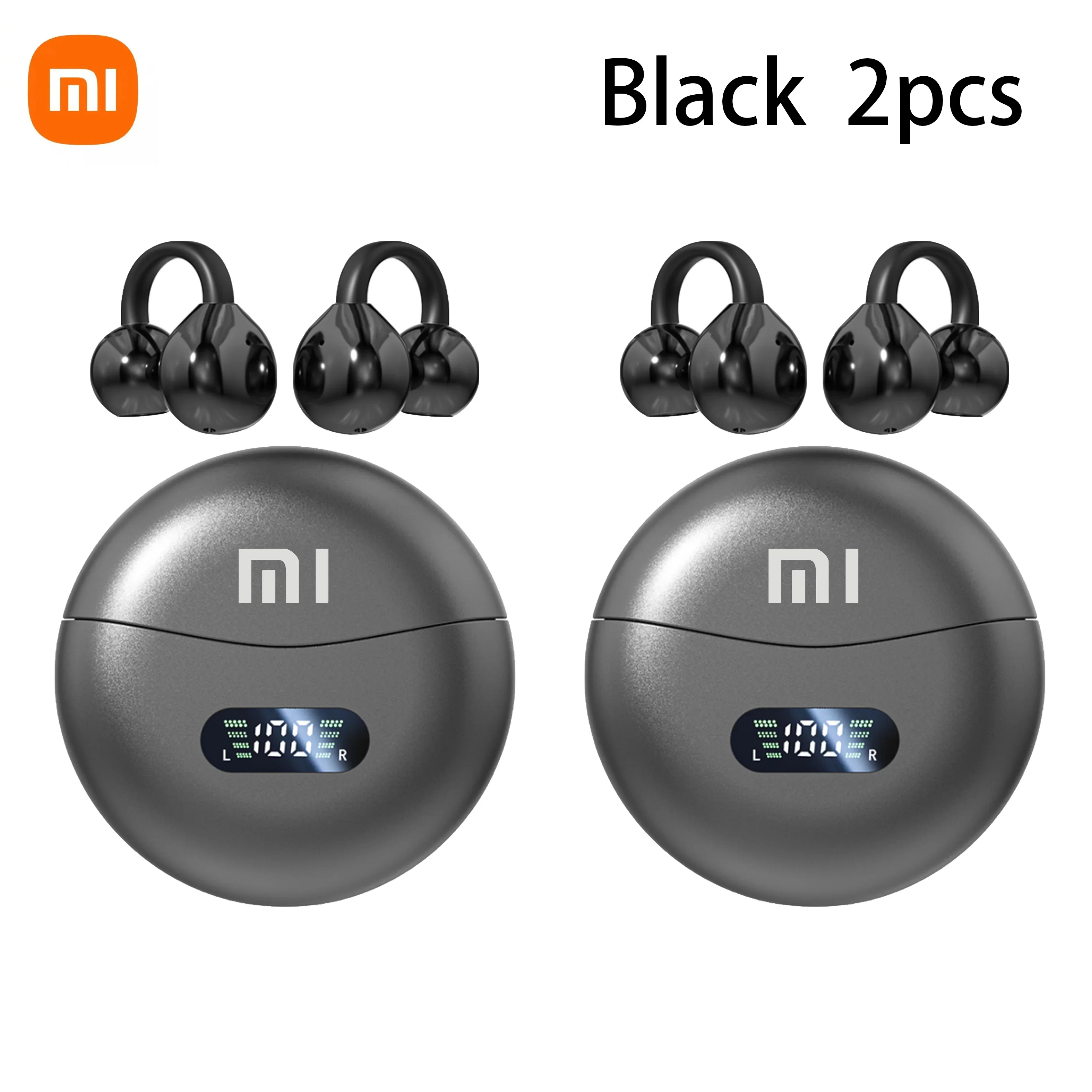 Xiaomi sem fio condução óssea alta fidelidade bluetooth 5.4 fones de ouvido clipe no ouvido com microfone display digital à prova dwaterproof água esporte: Marfim