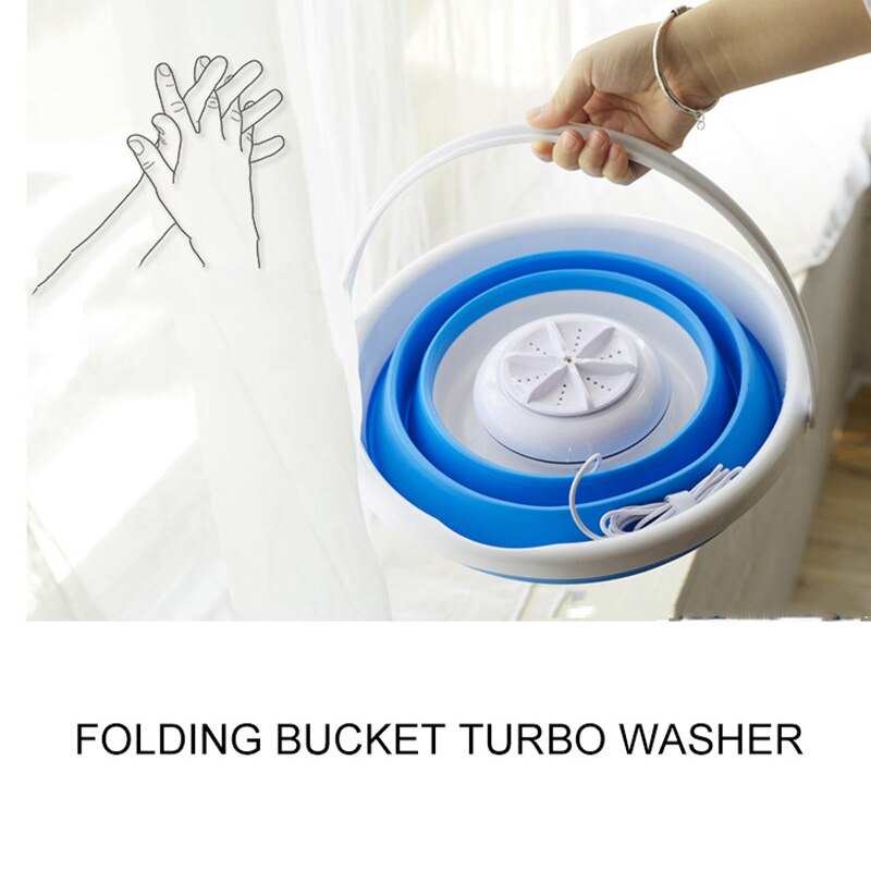 Mini nettoyeur ultrasonique portatif de rondelle de seau de Machine à laver de Turbine pour le Type de voyage à la maison vêtements de blanchisserie d'usb