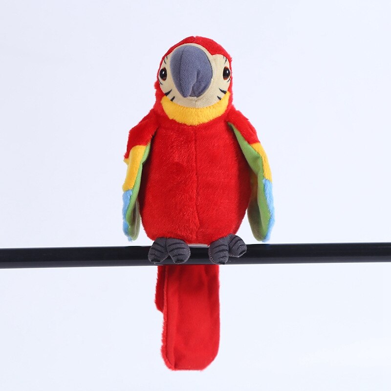 parlando pappagallo Peluche Elettronico di Uccelli Da Compagnia per I Bambini Prima Educazione Giocattolo: rosso