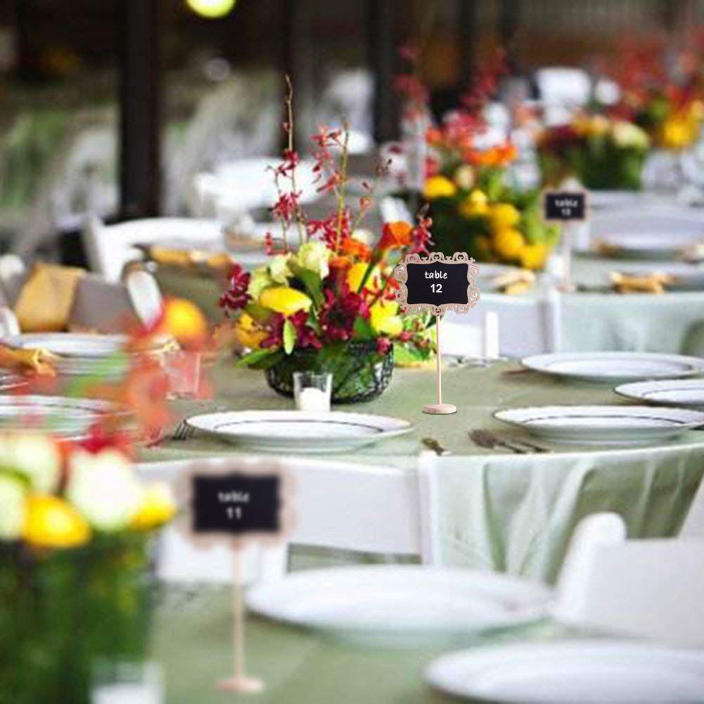 14 Pcs Mini Decoratieve Grens Krijtbord Borden Met Stand Black Board Voor Bruiloften Plaats Kaarten, Partijen, message Board Tekenen Een