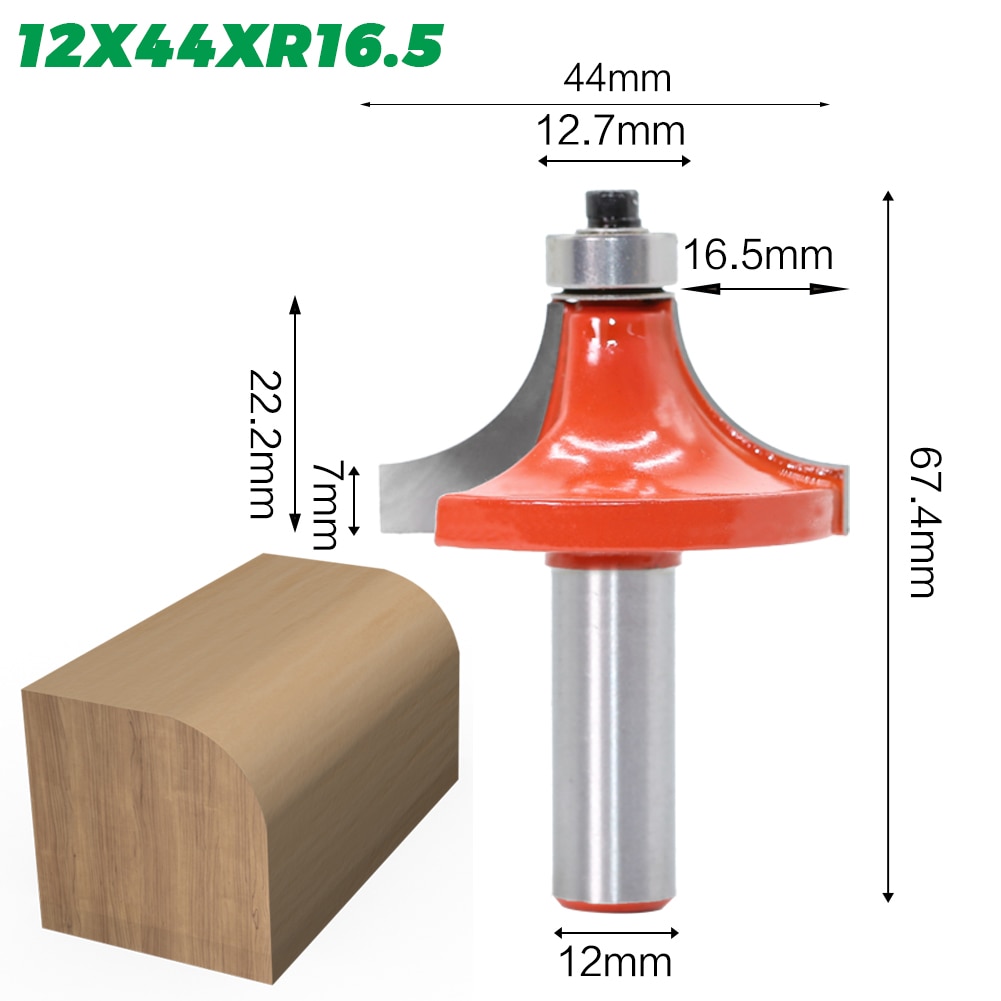 1pcs 12mm shank Corner Round Over Router Bit with BearingMilling Cutter for Wood Woodwork Tungsten Carbide