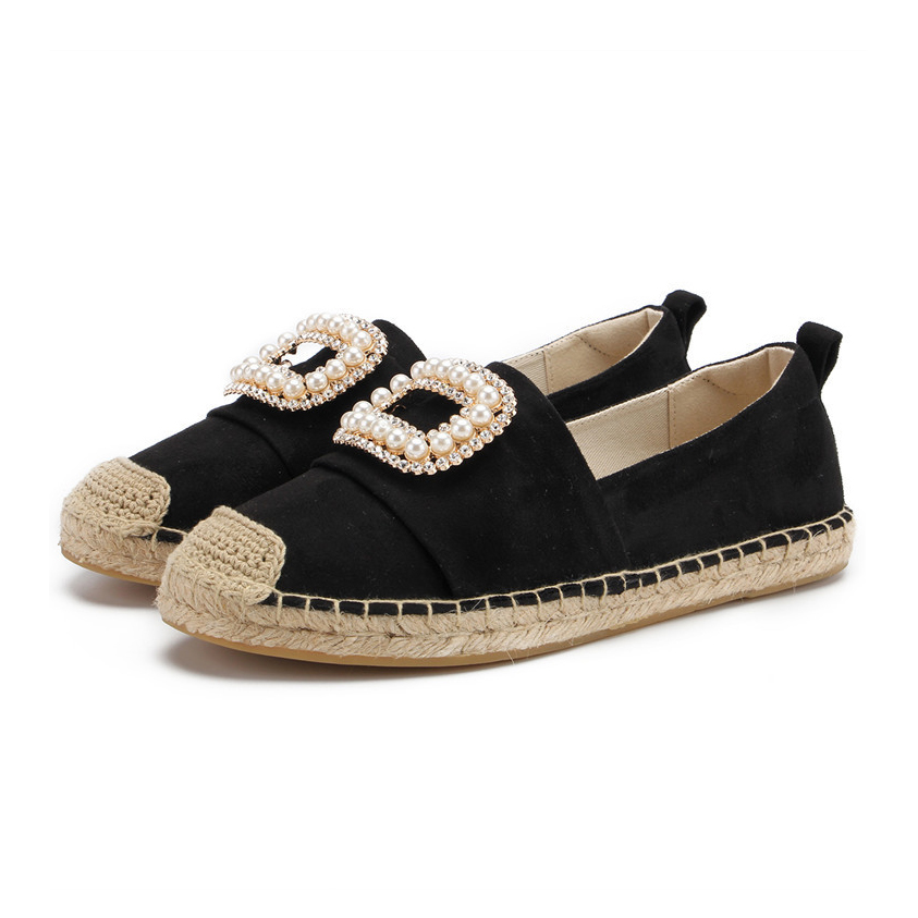 women shoes spring close toe flat espadrilles Grandado