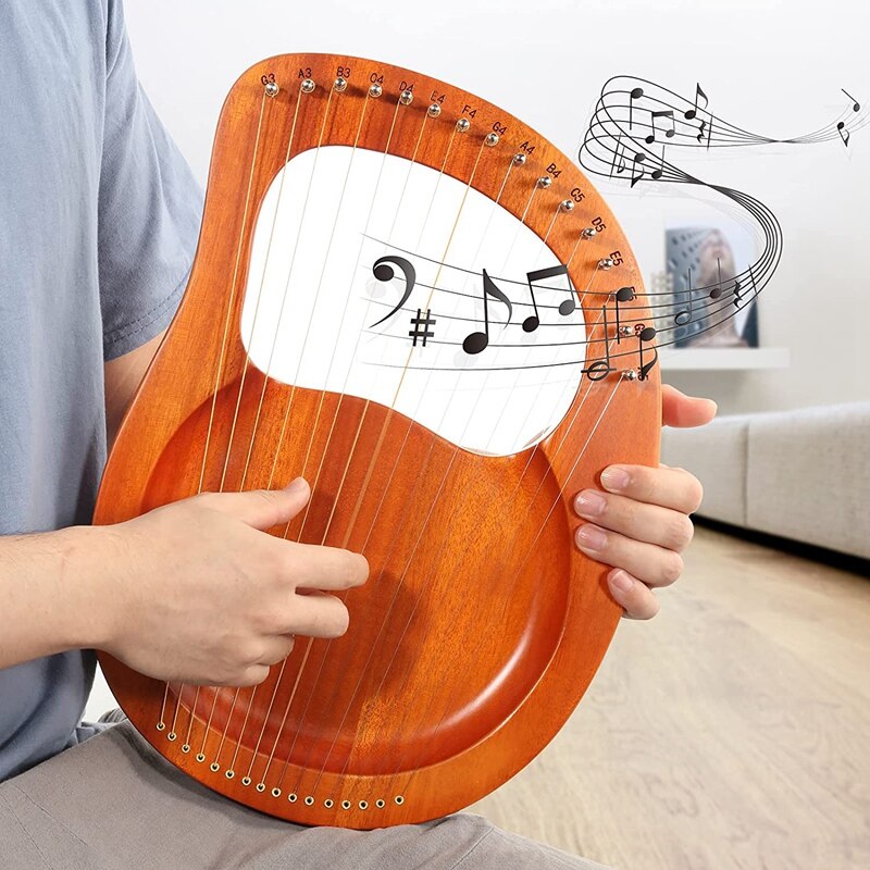 16 leierharfe aus mahagoni mit stimmschlüssel, mini-harfe für kinder und erwachsene, ideal für musikbegeisterte und anfänger.