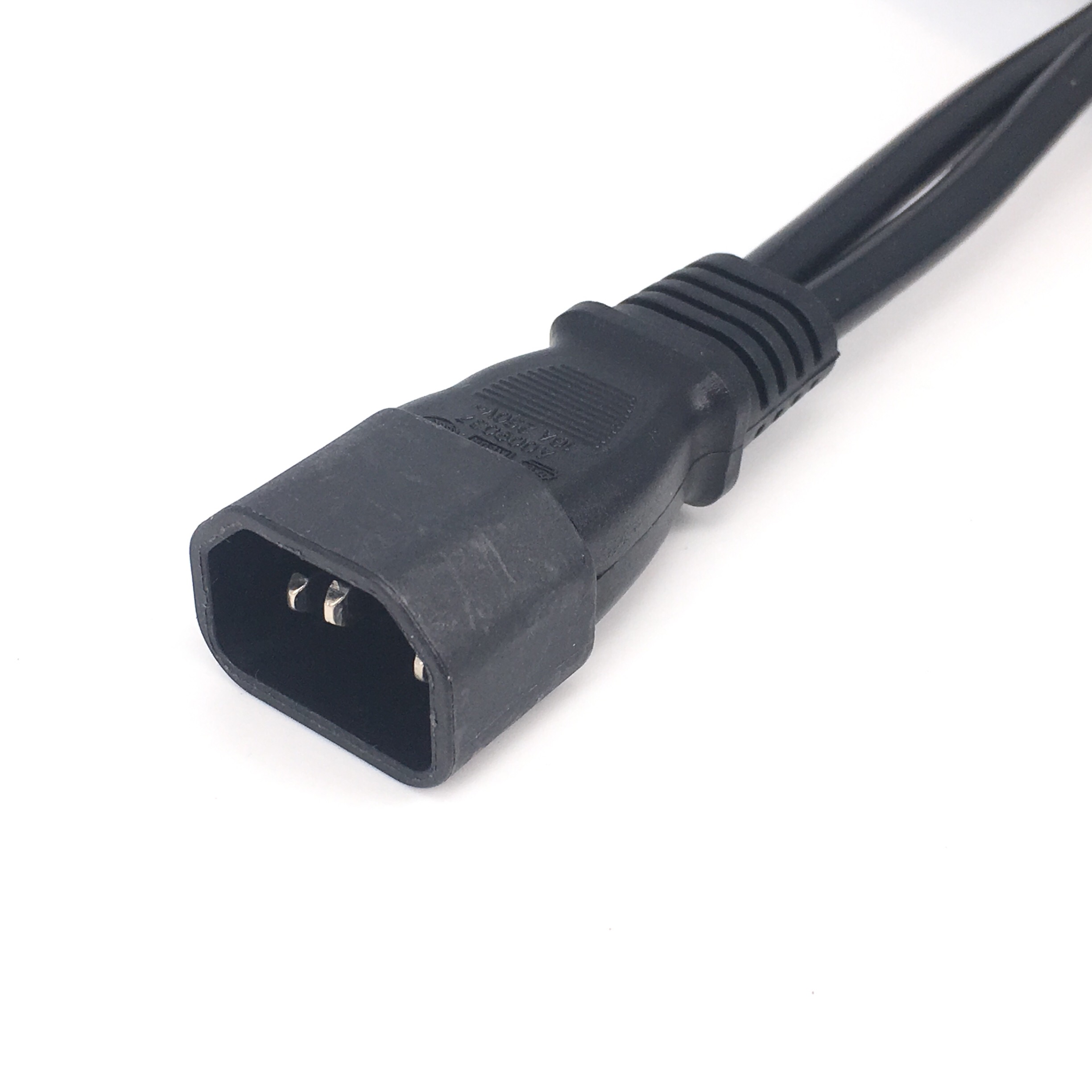 1 stk enkel  c14 to dobbel  c13 5-13r kort strøm y type splitter adapter kabel 25cm