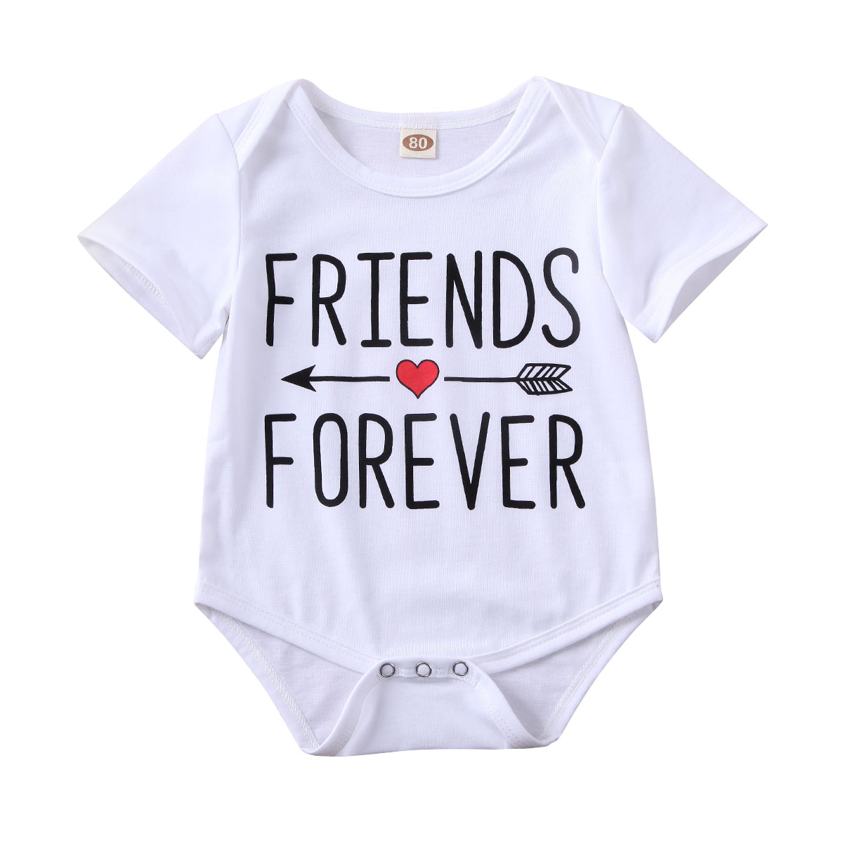 Baby sommer tøj nyfødt baby piger drenge tvillinge tøj sæt kortærmet romper bogstav print jumpsuit outfits 0-18m: Venner / 3m
