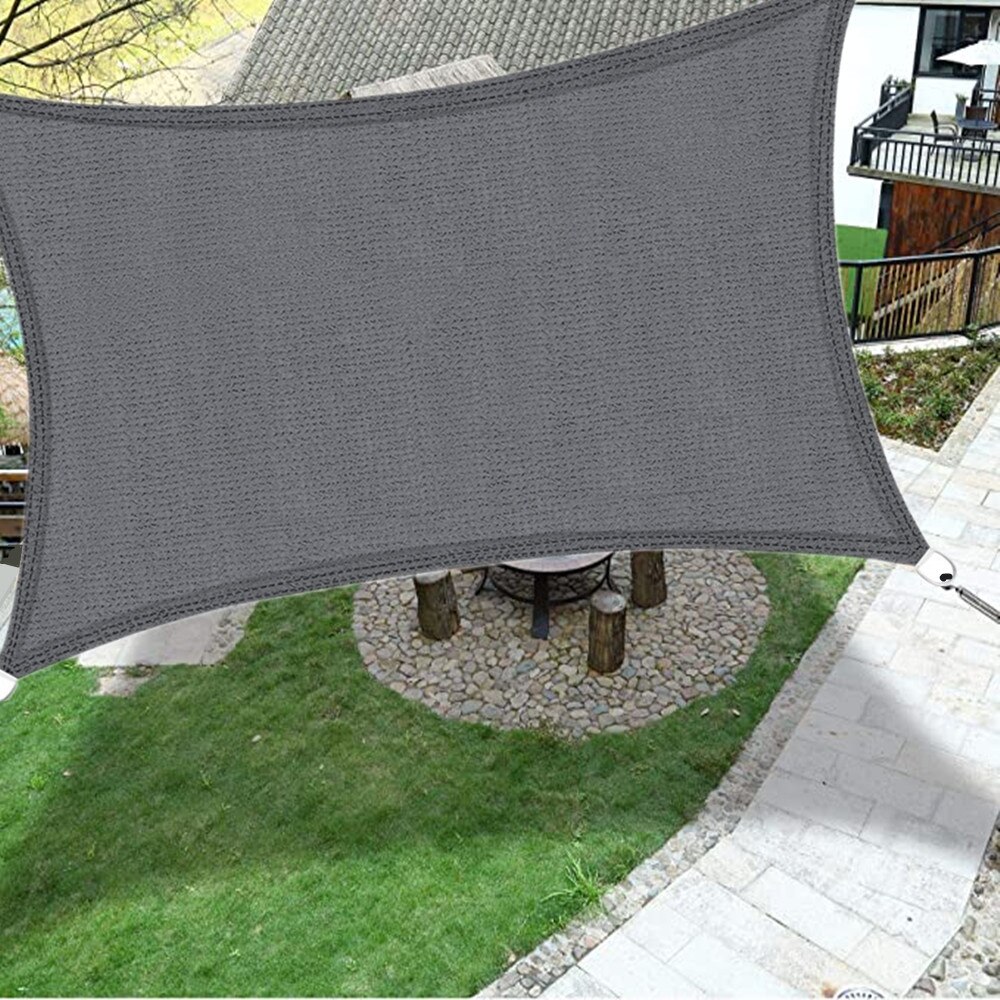 185GSM Hdpe Luifel Zon Shade Sail 4X3M Grote Uv Blok Rechthoek Shading Doek Shade Cover Voor Tuin patio Achtertuin Grijs/Beige