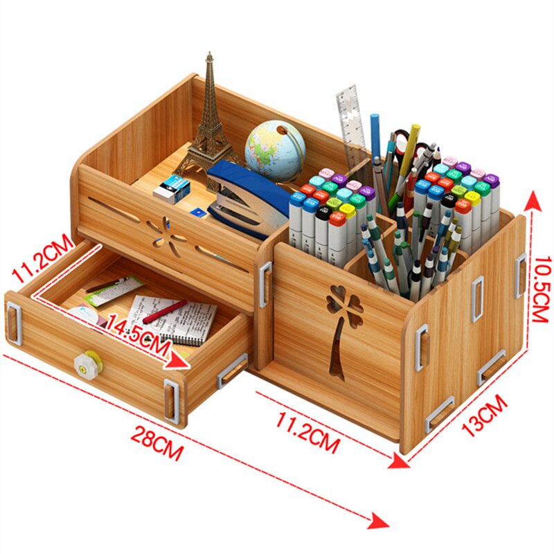 Ayane Pen pencil holder Receiving Box Desktop Learning Penholder Office desk organizer storage rack supplies wood