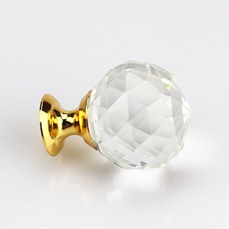 25Mm 30Mm Ronde Diamant Clear Crystal Ball Glas Knoppen Keuken Schuifladegrepen Knoppen Bureaulade Handvat Hardware Kast pulls