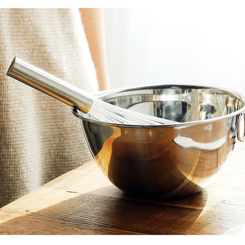 Batidores de mano de acero inoxidable con mango de cerámica multifunción, utensilios de cocina batidor agitador giratorio, accesorios de cocina