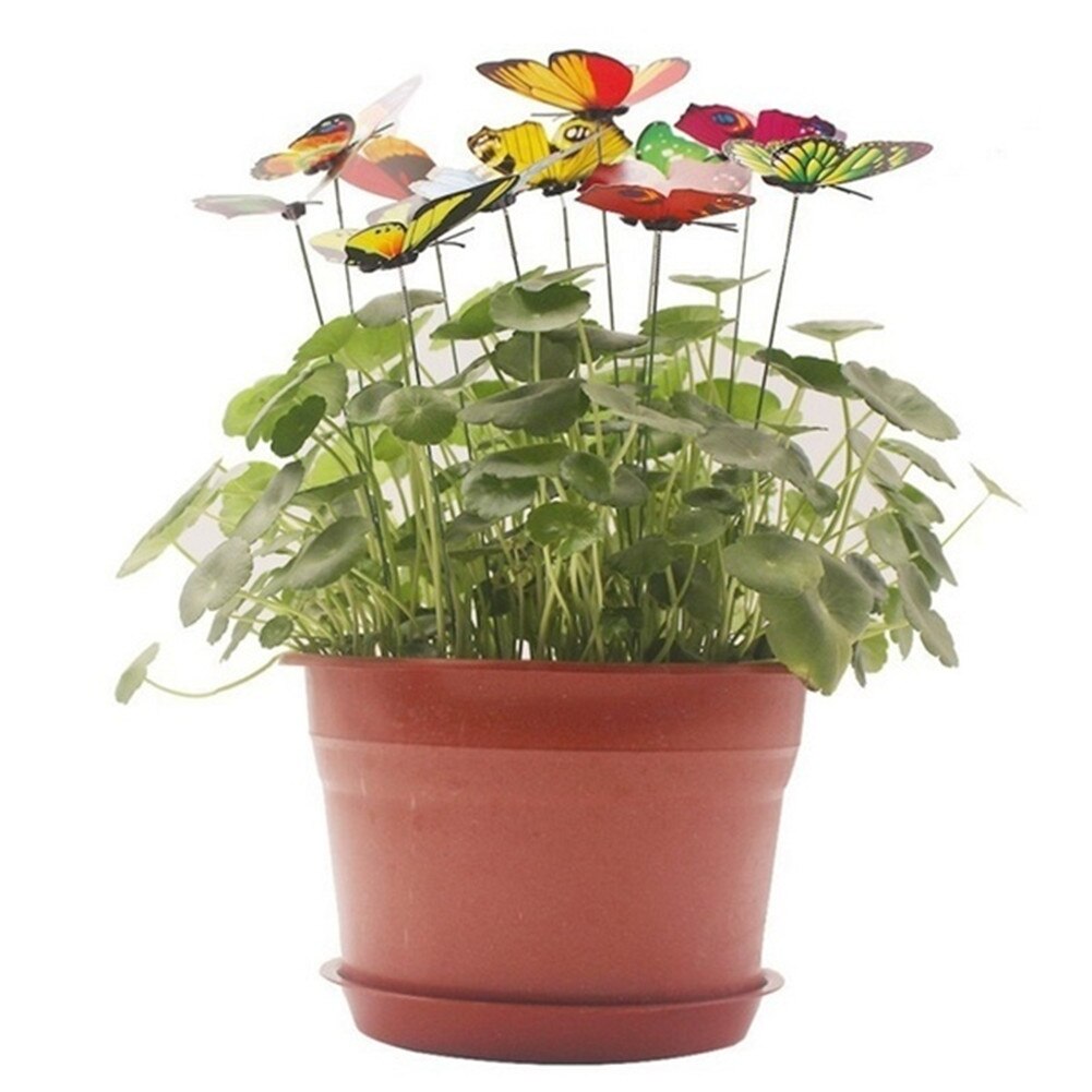 24 stk sommerfuglepæle 7cm havesommerfuglepæle indretning udendørs gårdhave gårdhave planter urtepotte haveindretning