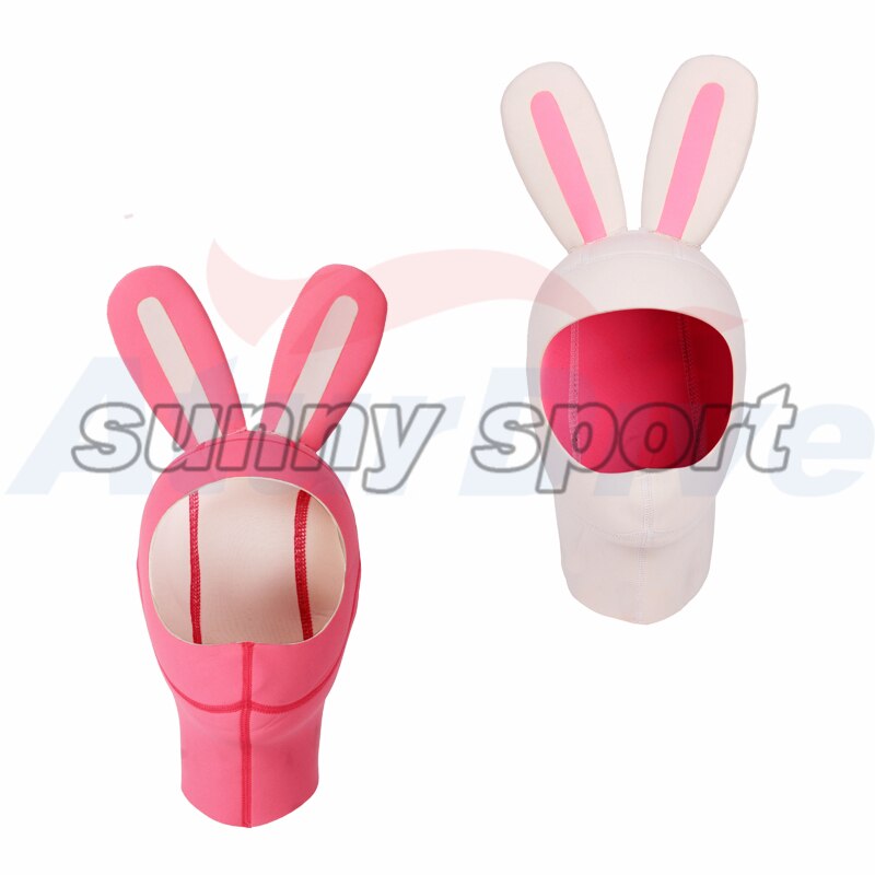 4mm rabbit cartoon submersible wigs submersible cap pink white female Cartoon diving cap hood Adult children scuba diving cap