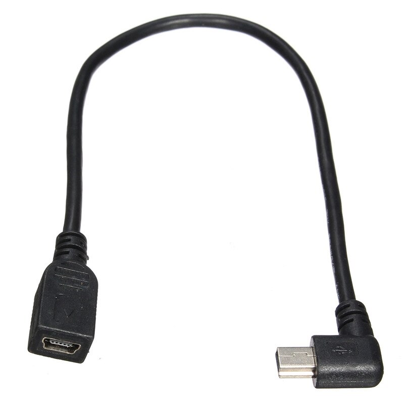 Video AV Adapter HDMI Male to Female Elbow with USB 5Pin 90 Degree Left Angled Male to Female Extension Data Cable 24cm