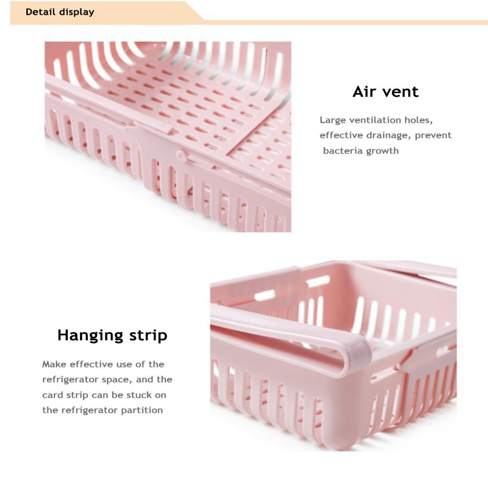 Kitchen Refrigerator Storage Rack Fridge Freezer Shelf Holder Pull-out Drawer Organiser Space Saver Organizer