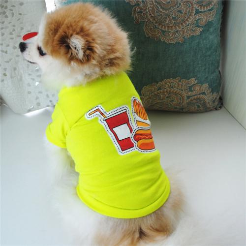 Hond Kleren Kleine Honden XS-L Chihuahua Kleding Kleding Huisdier Vest Puppy Hond Jas Prinses Gedrukt Katoenen T-shirt Huisdieren Kleding: L Hamburger