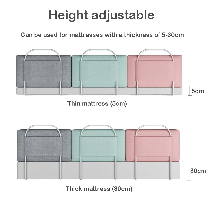 28cm Height Baby Bed Rail Guard Height Adjustable Anti-collision Guardrail Children's Bed Fence Bed General Soft Gate Crib Rail