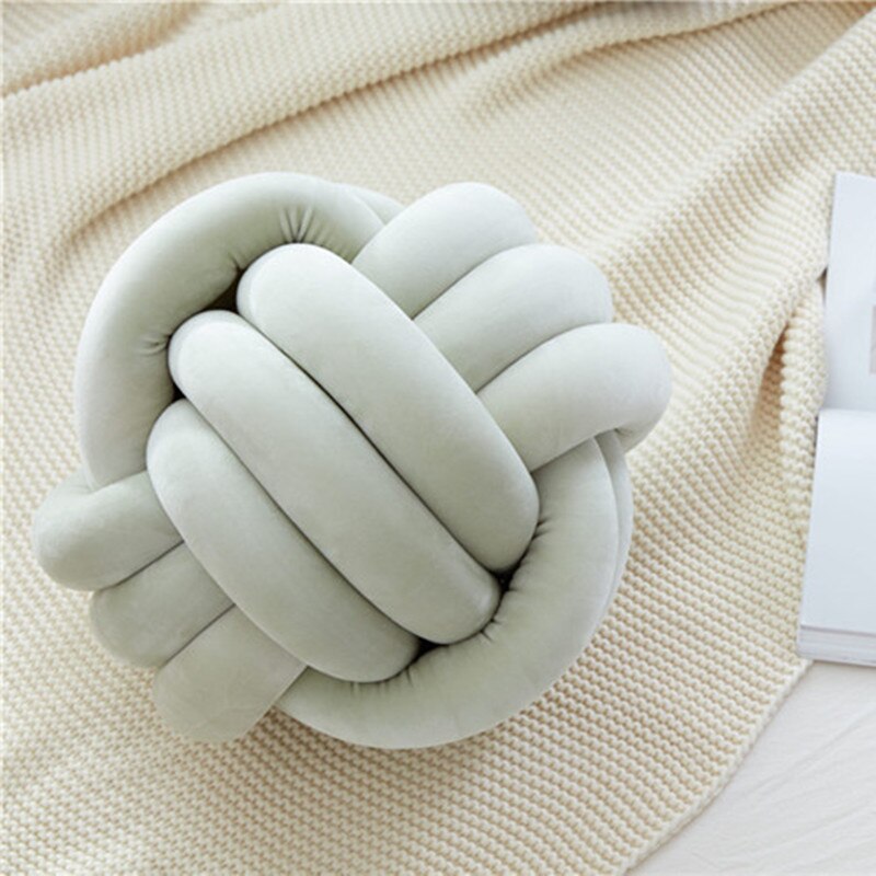 Coussin de décoration de la maison style nordique | Coussin pour canapé, siège d'enfant, oreiller de lit gris, 25cm rond, velours, rose pour décor de maison