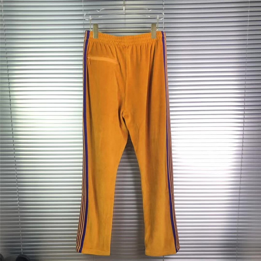 Oranje Naalden Joggingbroek Mannen Vrouwen Blauwe Vlinder Borduren Logo Awge Broek Naalden Broek