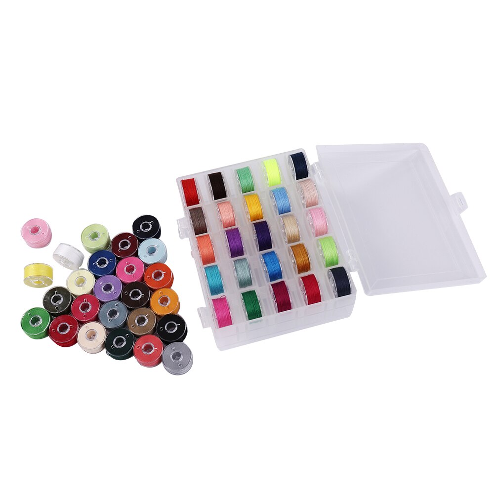 INNE 50 Bobbins Sewing Thread Machine Threads Stitch Supplies Set Embroidery Box Spool Accessories Kit Handmade Colorful DIY